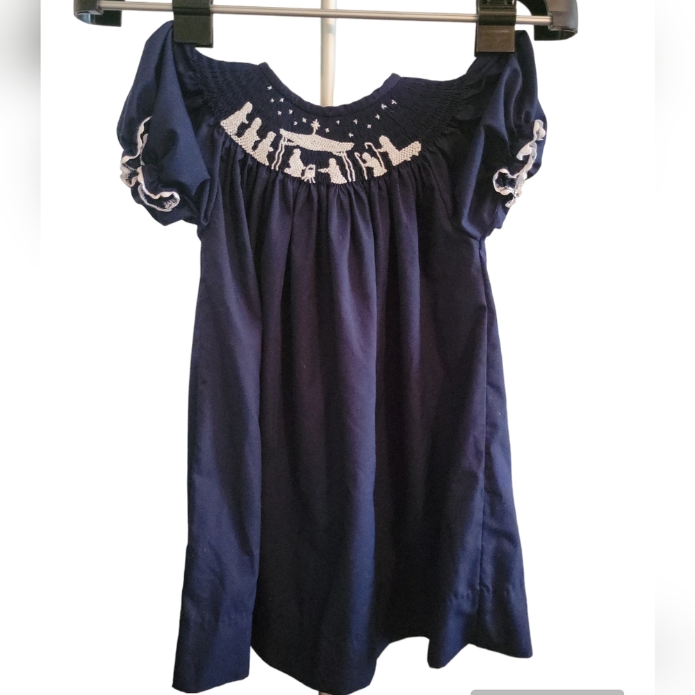 Smocked Nativity Christmas Dress